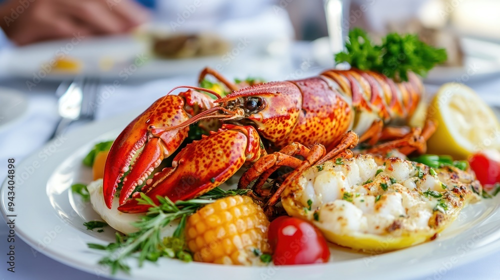 Lobster Dinner with Lemon and Corn Lobster Dinner with Lemon and Corn