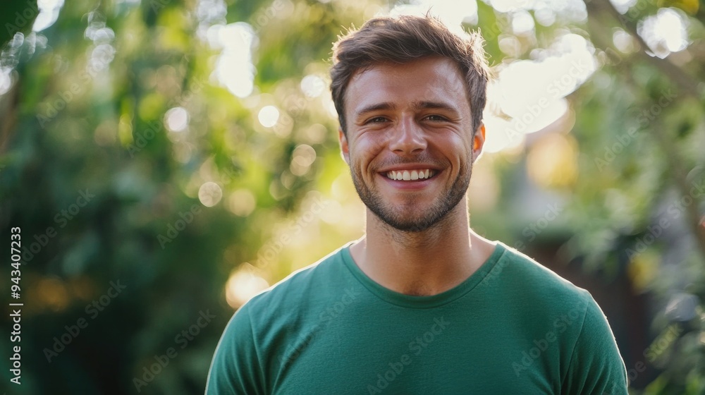 Smiling Man in Outdoor Setting Smiling Man in Outdoor Setting