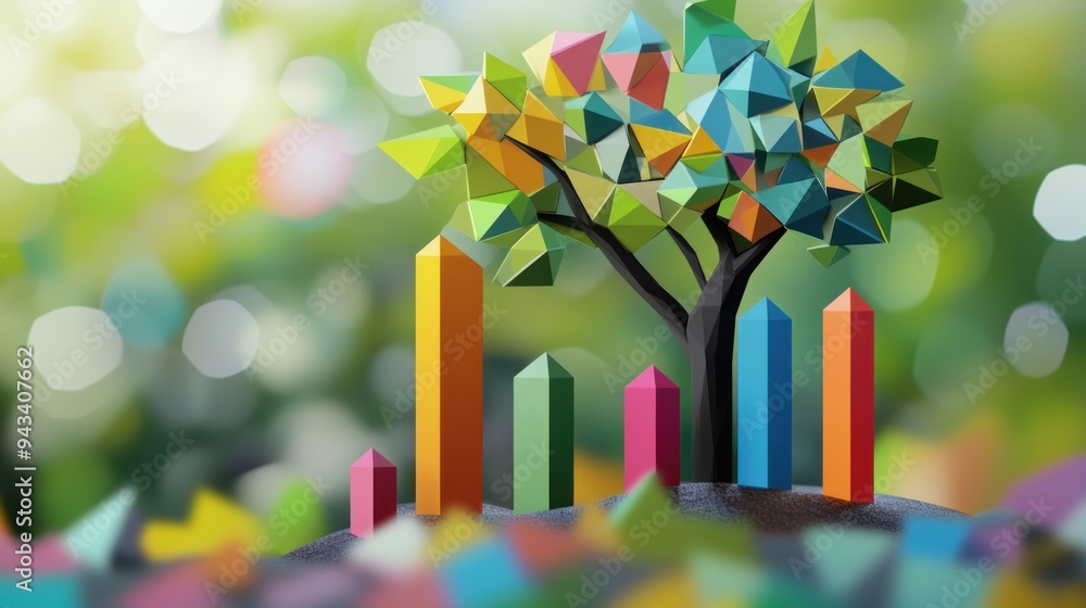 Abstract Tree with Colorful Charts Abstract Tree with Colorful Charts