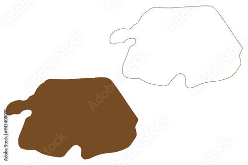 Champ island (Russia, Russian Federation, Franz Josef Land archipelago) map vector illustration, scribble sketch Ostrov Champ map