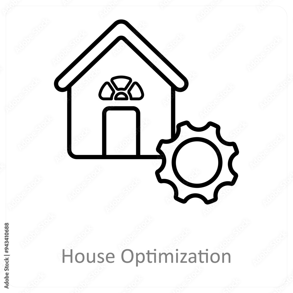 House Optimization And Building Icon Concept House Optimization And Building Icon Concept