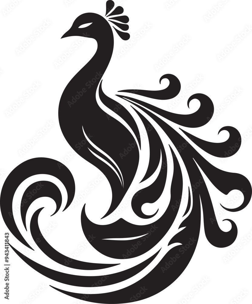Fototapeta premium Peacock feather illustration