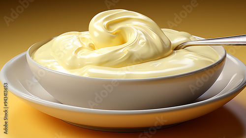 bowl of cream photo generative ai