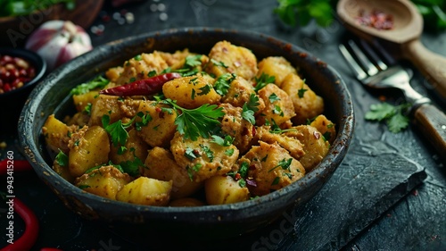 chicken with potatos and vegetables