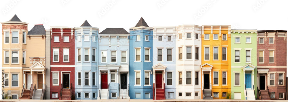 PNG Layers of American row houses architecture building city. PNG Layers of American row houses architecture building city.