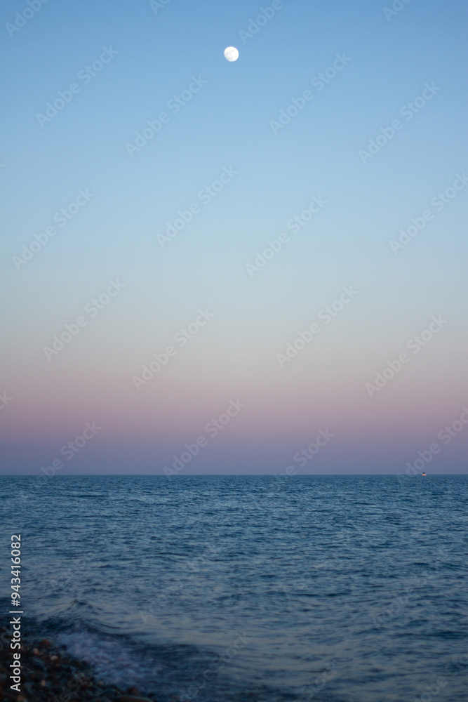 Sunset at sea in Sochi (Adler).