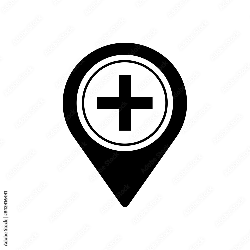 hospital location map pointer,flat illustration hospital location map pointer,flat illustration