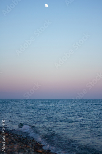 Sunset at sea in Sochi (Adler).