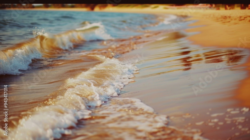 beach; ocean; waves; sand; sea; water; shoreline; coast; nature; tranquil; foam; horizon; seascape; coastal; surf; peaceful; tide; landscape; outdoors; serene; calm; scenery; summer; vacation; relaxat photo