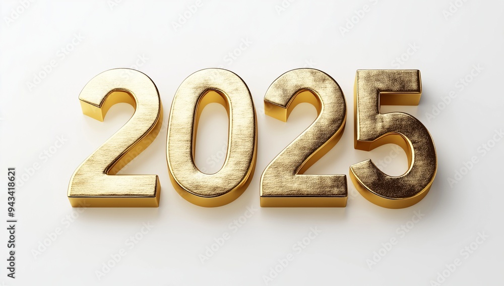 Golden New Year 2025 typography with vibrant, festive design elements Golden New Year 2025 typography with vibrant, festive design elements