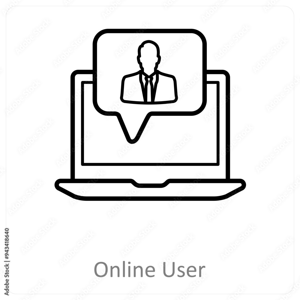 online user and account icon concept online user and account icon concept
