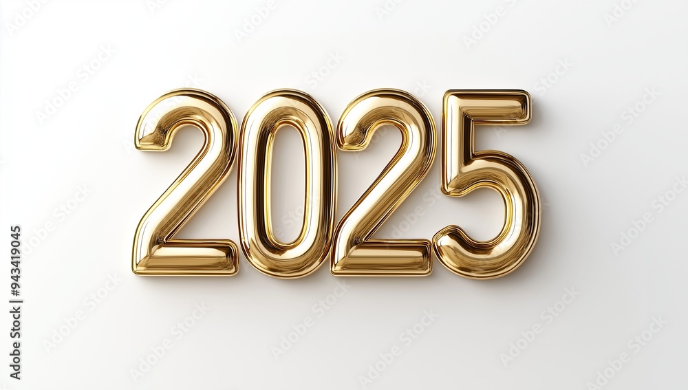 Golden New Year 2025 typography with vibrant, festive design elements Golden New Year 2025 typography with vibrant, festive design elements