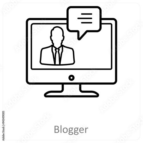 blogger and article icon concept