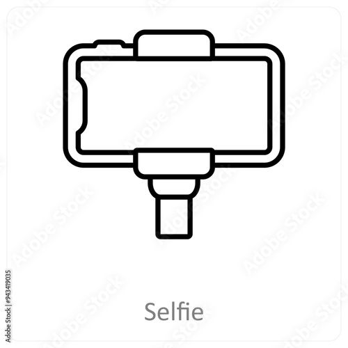 selfie and photo icon concept