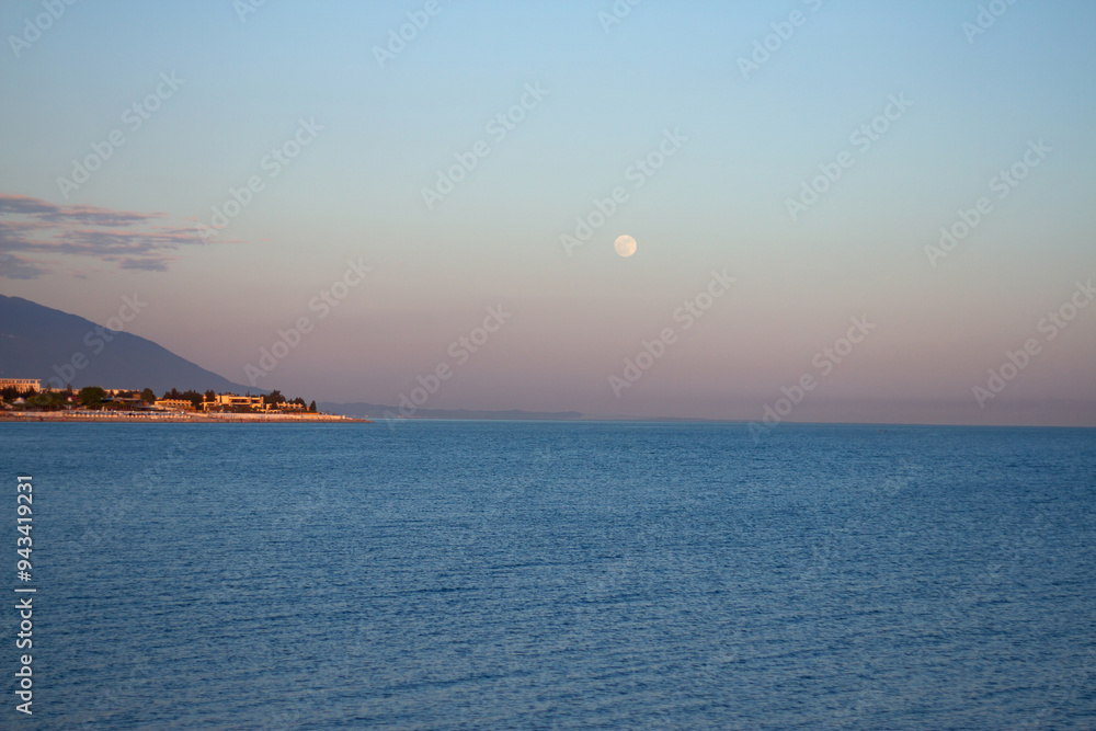 Sunset at sea in Sochi (Adler).