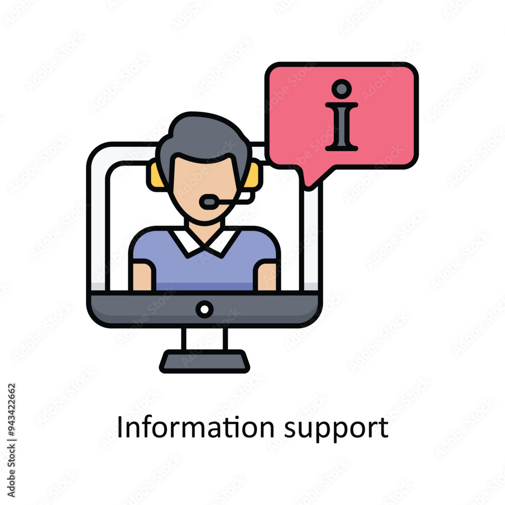 Information Support Vector filled outline icon design illustration. insurance symbol on white background EPS 10 File . Information Support Vector filled outline icon design illustration. insurance symbol on white background EPS 10 File .