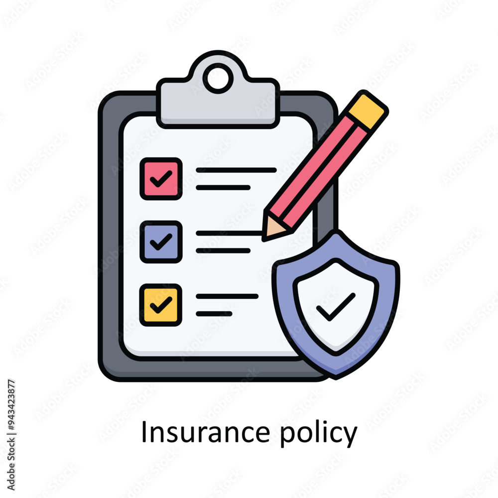 Insurance Policy Vector filled outline icon design illustration. insurance symbol on white background EPS 10 File . Insurance Policy Vector filled outline icon design illustration. insurance symbol on white background EPS 10 File .