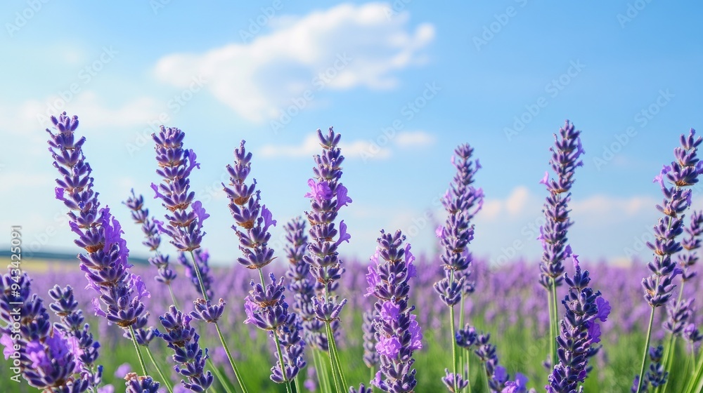Fototapeta premium Field of daisies under a bright summer sun, creating a cheerful landscape