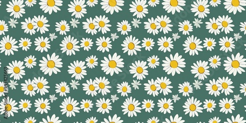 Daisy pattern with a cheerful, floral design. seamless background pattern