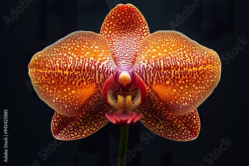 A single orchid in bloom, with its unique and intricate petal structure