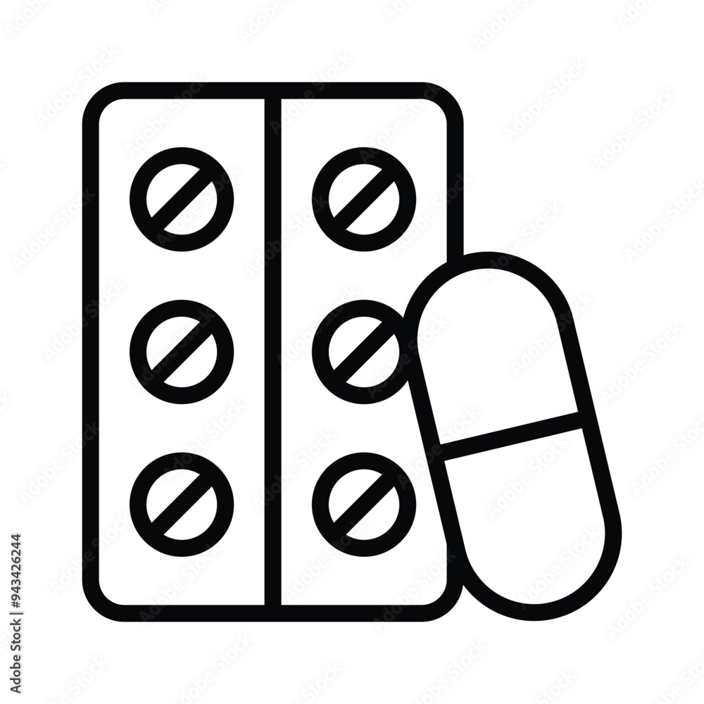 Download this creatively crafted icon of tablets strip in modern style Download this creatively crafted icon of tablets strip in modern style