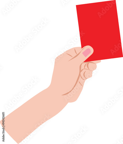  Tarjeta roja, ilustración minimalista o clipart aislado sobre fondo blanco.
