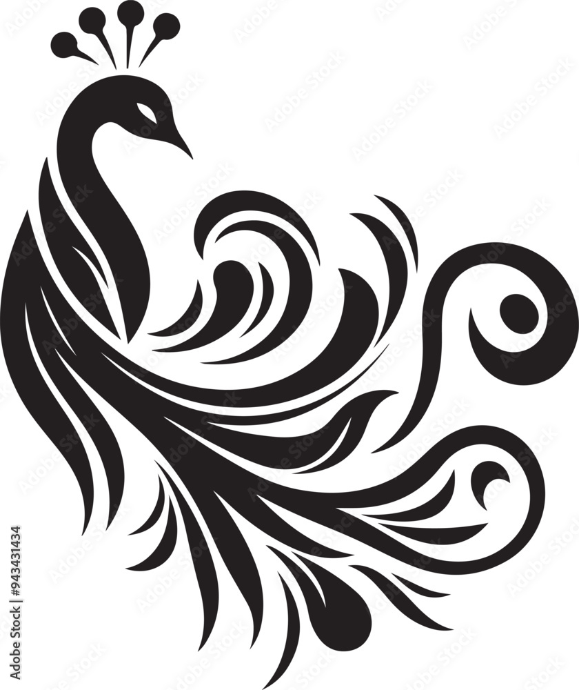 Fototapeta premium Peacock feather illustration