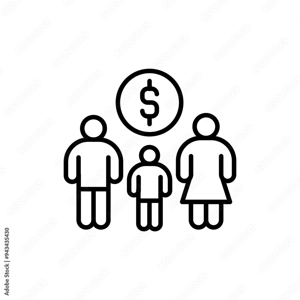 No poverty outline icons, minimalist vector illustration ,simple transparent graphic element .Isolated on white background No poverty outline icons, minimalist vector illustration ,simple transparent graphic element .Isolated on white background