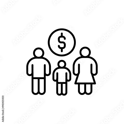 No poverty outline icons, minimalist vector illustration ,simple transparent graphic element .Isolated on white background