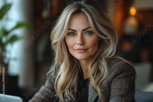 Mature Businesswoman, 45, Executive Working on Laptop in Office: Busy HR Manager, Copy Space Avail