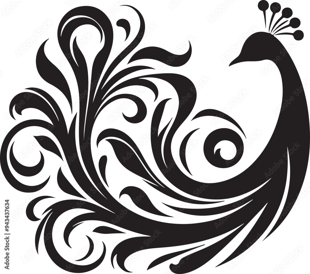Fototapeta premium Peacock feather illustration