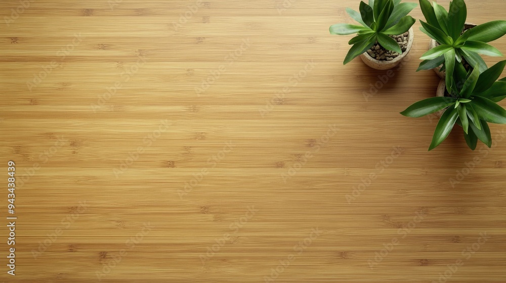 Top view of a smooth bamboo wooden floor with natural tones, showcasing an eco-friendly and modern design Top view of a smooth bamboo wooden floor with natural tones, showcasing an eco-friendly and modern design