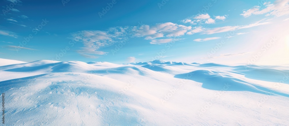 Winter landscape with white powder snow drifts under a clear blue sky perfect as a copy space image Winter landscape with white powder snow drifts under a clear blue sky perfect as a copy space image