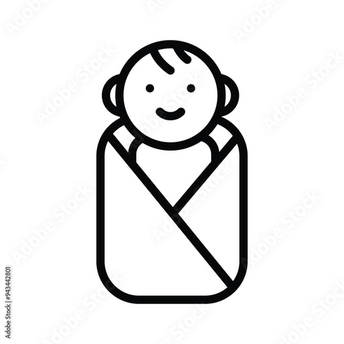 Get this creative icon of newborn baby in modern design style