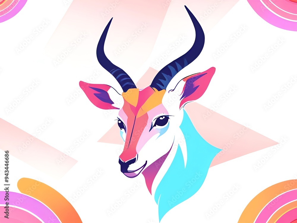 Colorful Antelope Illustration Colorful Antelope Illustration