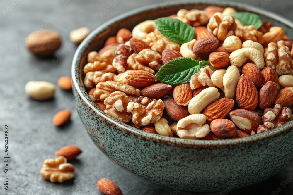 Colorful Mix of Nuts in a Bowl: A Delicious and Nutritious Snack for Any Occasion Colorful Mix of Nuts in a Bowl: A Delicious and Nutritious Snack for Any Occasion