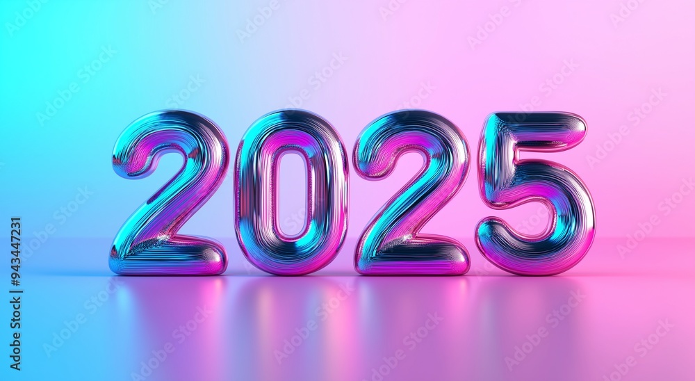 New Year 2025 typography with vibrant and festive design New Year 2025 typography with vibrant and festive design
