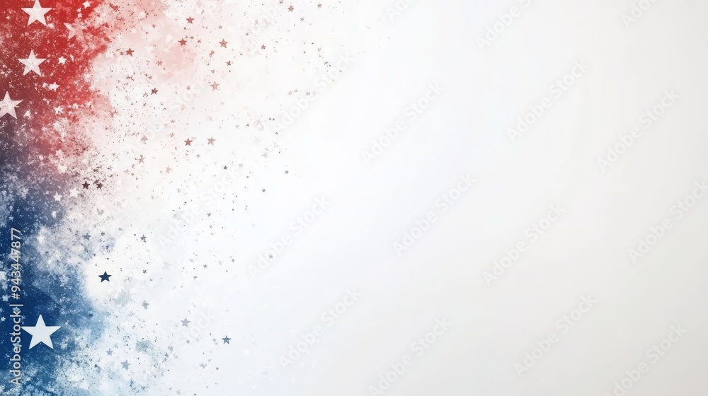 A vibrant splash of red, white, and blue with sparkling stars, perfect for patriotic themes or celebrations. A vibrant splash of red, white, and blue with sparkling stars, perfect for patriotic themes or celebrations.