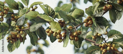 Caucasian Walnut tree branches from the Juglandaceae family in a park or garden showcasing Pterocarya fraxinifolia branches with fruit perfect for a copy space image photo