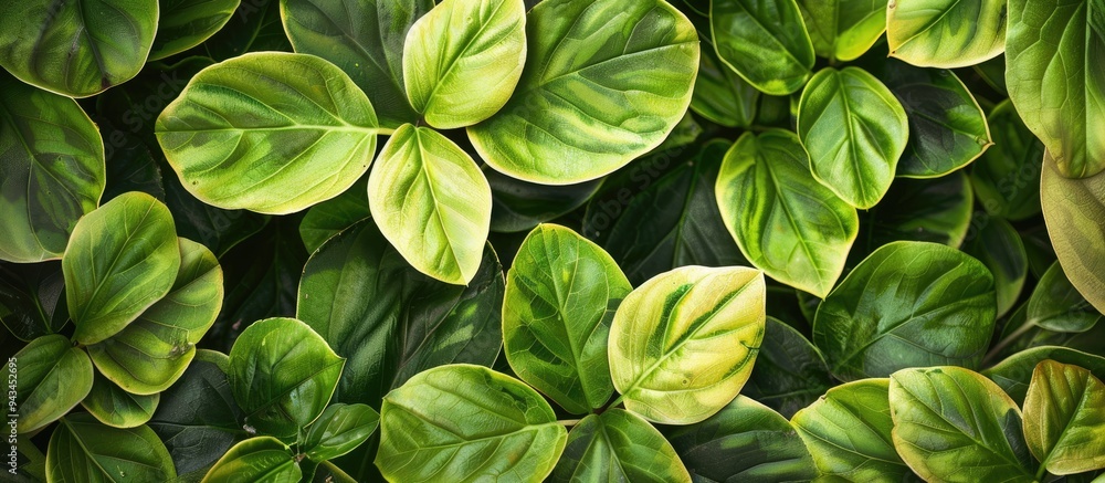 Background of Euonymus fortunei leaves for gardening concept with room for text. Creative banner. Copyspace image Background of Euonymus fortunei leaves for gardening concept with room for text. Creative banner. Copyspace image