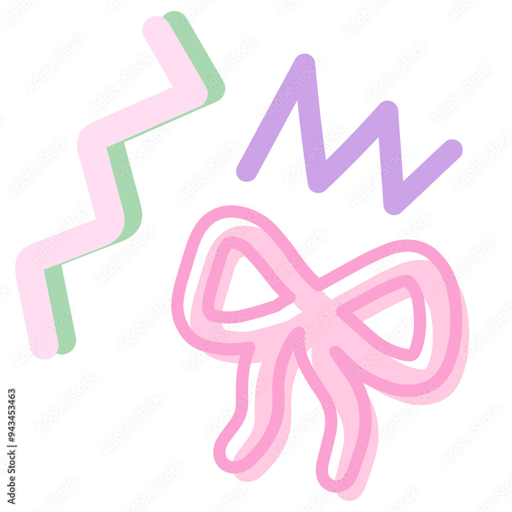 Illustration of pink ribbon for decoration, sticker, tattoo, cute patches, shirt print, women fashion, girly element, print, poster, post card, sign, symbol, cute element, brooch, confetti, lifestyle Illustration of pink ribbon for decoration, sticker, tattoo, cute patches, shirt print, women fashion, girly element, print, poster, post card, sign, symbol, cute element, brooch, confetti, lifestyle