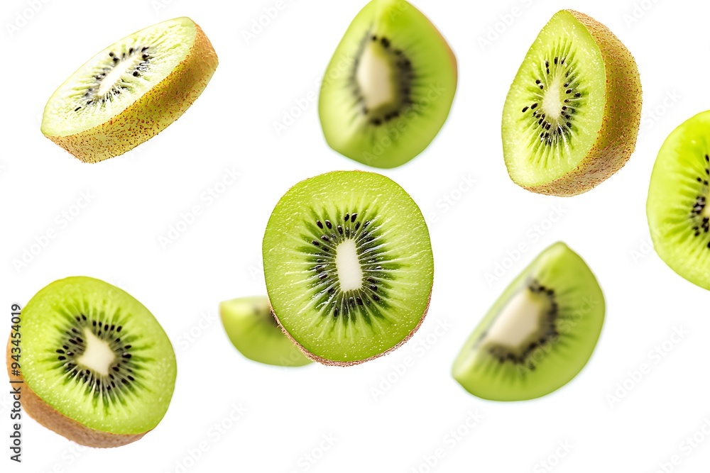 Fototapeta premium Kiwi fruit set on a white background
