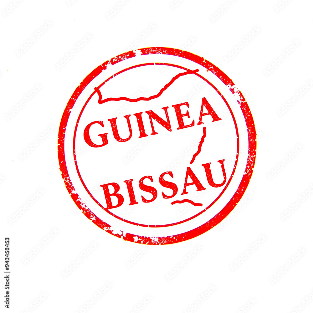 guinea Bissau map stamp red rubber stamp on white background. Generative AI guinea Bissau map stamp red rubber stamp on white background. Generative AI
