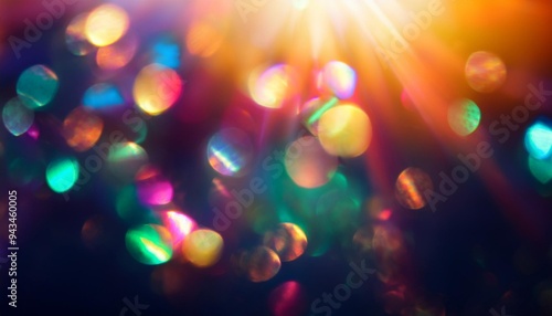 crystal light leak effect for photo overlay prism lens flare bokeh abstract with glow colorful and magical lights