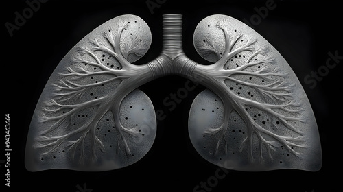 3D render of human lungs.