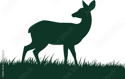 Deer silhouette vector art with white background