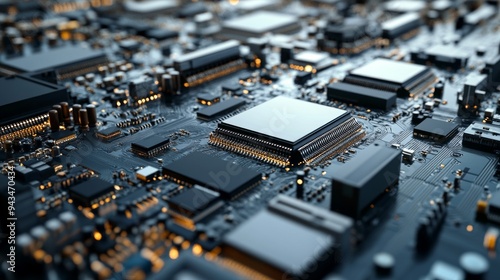 Close-up of a Technological Circuit Board