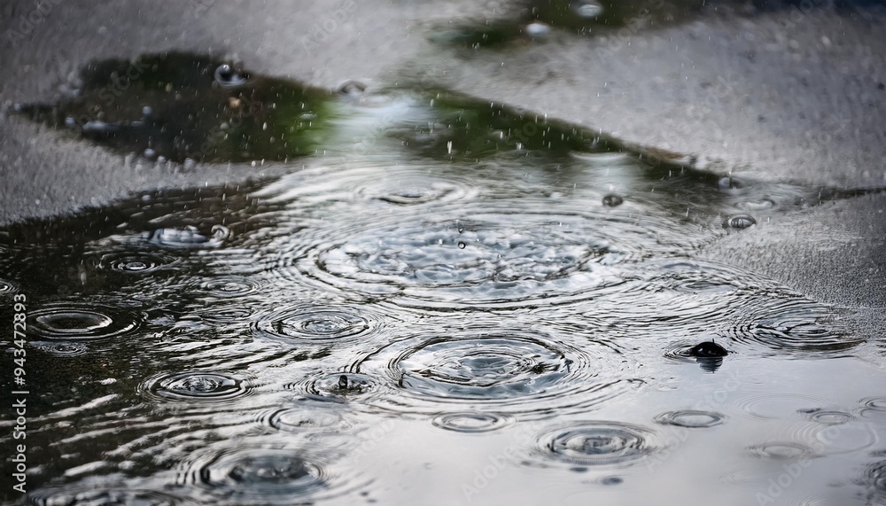 big puddle with ripples and bubbles during heavy rain big puddle with ripples and bubbles during heavy rain