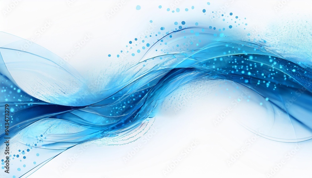 energetic blue swirls and dots on a pristine white background energetic blue swirls and dots on a pristine white background
