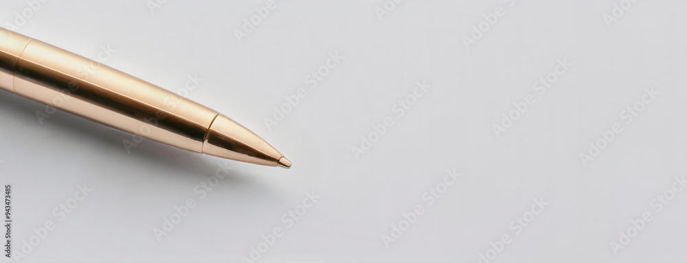Gold ballpoint pen on a minimalistic white background, emphasizing simplicity and elegance, perfect for a business or professional context. Gold ballpoint pen on a minimalistic white background, emphasizing simplicity and elegance, perfect for a business or professional context.